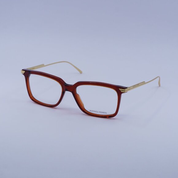 Bottega Veneta BV1009O 004 Eyeglasses Burgundy/Gold 54mm Square Frame - Picture 6 of 11